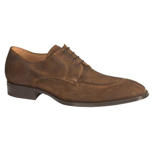 Mezlan "Cortino" 6513 Tan Genuine Rustic Suede Lace-up Dress Shoes.